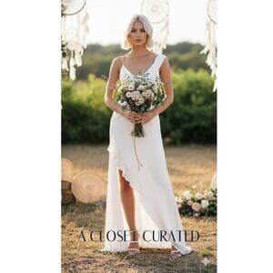 For Love & Lemons James Satin Maxi Dress NEW White Small